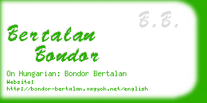 bertalan bondor business card